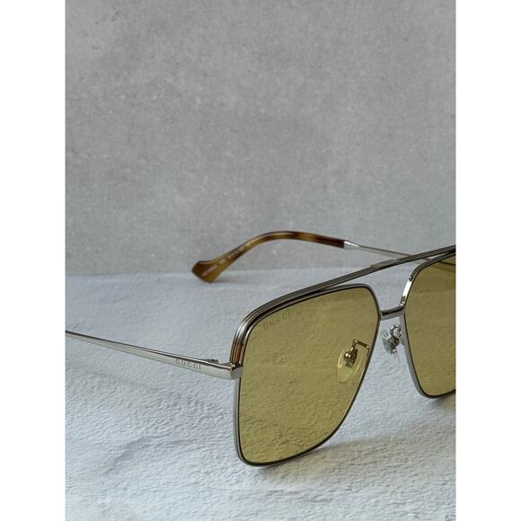 NEW Gucci GG1099SA Silver Yellow Lens Navigator Sunglasses main image 7